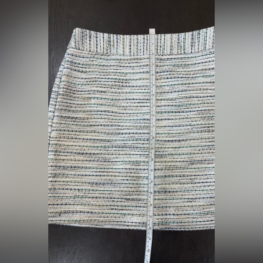 Loft Outlet Size 6 Tweed Multi-colored Striped Taylored Lined Skirt - Picture 3 of 11